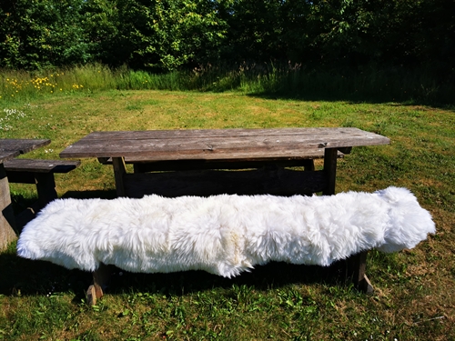 Sewn together EU White Sheepskin